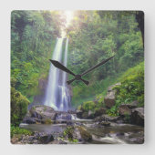 Wasserfälle | Bali, Indonesien Quadratische Wanduhr (Vorderseite)