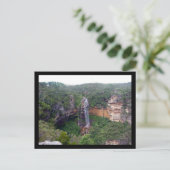 Wasserfälle blauer Berge Postkarte (Stehend Vorderseite)