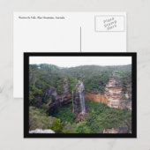 Wasserfälle blauer Berge Postkarte (Vorne/Hinten)