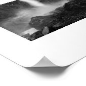 Wasserfälle Bridalveil Schwarz-Weiß-Fotografie Poster (Ecke)