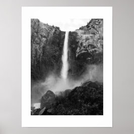 Wasserfälle Bridalveil Schwarz-Weiß-Fotografie Poster