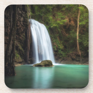 Wasserfälle   Erawan Wasserfall, Thailand Getränkeuntersetzer