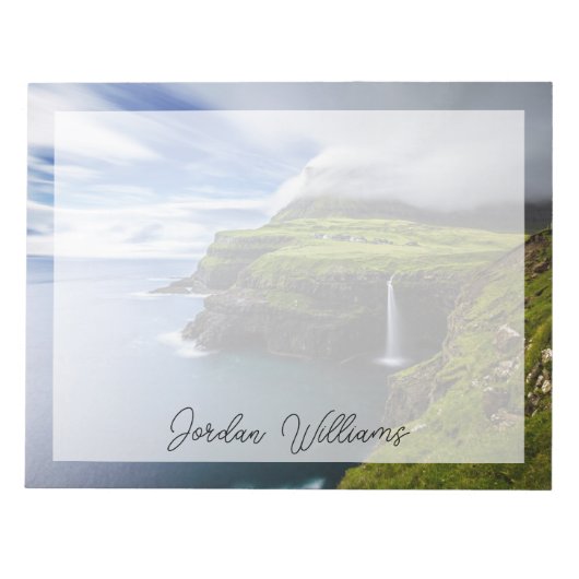 Wasserfälle | Färöer, Dänemark Notizblock (Vorderseite)