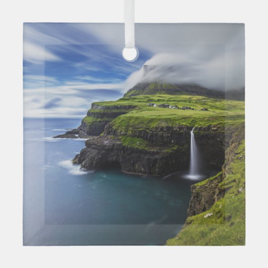 Wasserfälle | Färöer, Dänemark Ornament Aus Glas (Vorderseite)