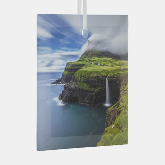 Wasserfälle | Färöer, Dänemark Ornament Aus Glas (Vorderseite Rechts)