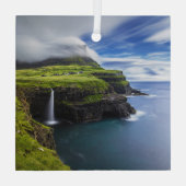 Wasserfälle | Färöer, Dänemark Ornament Aus Glas (Rückseite)