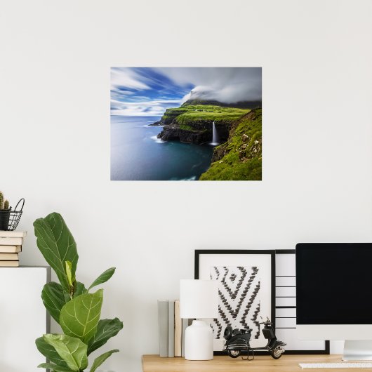 Wasserfälle | Färöer, Dänemark Poster (Heimbüro)