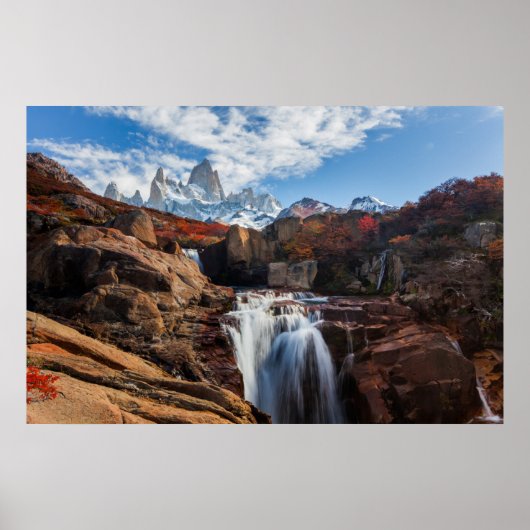 Wasserfälle | Fitz Roy Mountain, Argentinien Poster (Vorne)
