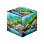 Wasserfälle Foto Cube Würfel (Vorderseite Schrägansicht)