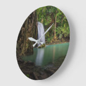 Wasserfälle | Frühjahr Regenwald Wasserfall Thaila Große Wanduhr (Winkel)