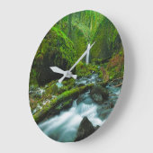 Wasserfälle | Grotto Falls, Oregon Große Wanduhr (Winkel)