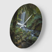 Wasserfälle | Hopetoun Falls, Neuseeland Große Wanduhr (Winkel)