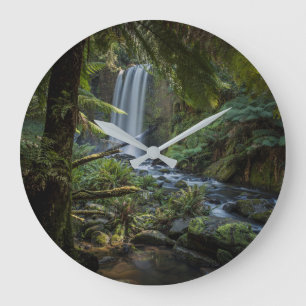 Wasserfälle Hopetoun Falls, Neuseeland Große Wanduhr