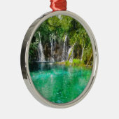 Wasserfälle im Nationalpark Plitvice in Kroatien Ornament Aus Metall (Rechts)