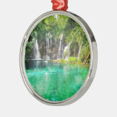 Wasserfälle im Nationalpark Plitvice in Kroatien Ornament Aus Metall (Links)