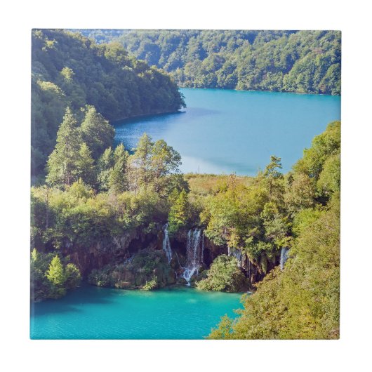 Wasserfälle im Nationalpark Plitvice - Kroatien Fliese (Vorderseite)