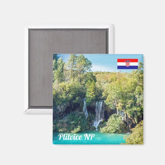 Wasserfälle im Nationalpark Plitvice - Kroatien Magnet (Vorderseite/Rückseite)