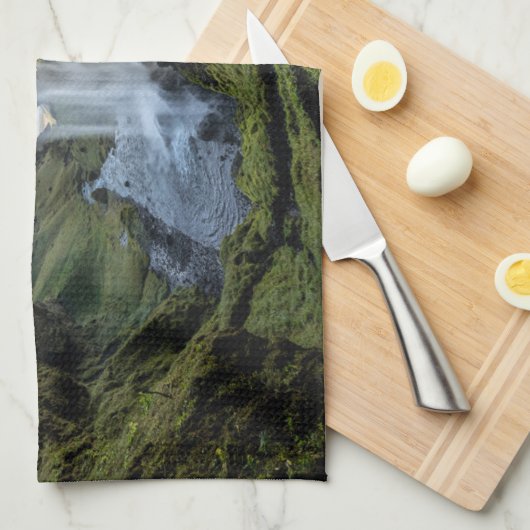 Wasserfälle | Isländischer Wasserfall Geschirrtuch (Viertel Falte)