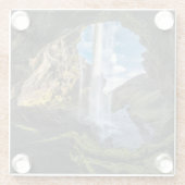 Wasserfälle | Isländischer Wasserfall Glasuntersetzer (Rückseite)