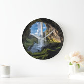 Wasserfälle | Isländischer Wasserfall Große Wanduhr (Zuhause)