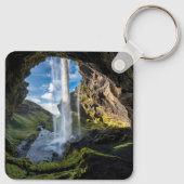 Wasserfälle | Isländischer Wasserfall Schlüsselanhänger (Rückseite)