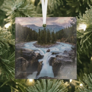 Wasserfälle Jasper National Park, Kanada Ornament Aus Glas