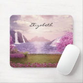 Wasserfälle & Kirchen Bäume am Lago Maggiore Mousepad (Mit Mouse)