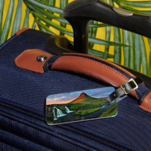 Wasserfälle   Kirkjufell, Island Gepäckanhänger