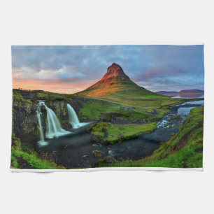 Wasserfälle Kirkjufell, Island Geschirrtuch