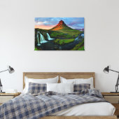 Wasserfälle | Kirkjufell, Island Leinwanddruck (Insitu (Schlafzimmer))