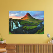 Wasserfälle | Kirkjufell, Island Leinwanddruck (Insitu (Wohnzimmer))