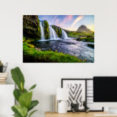 Wasserfälle | Kirkjufellsfoss, Island Poster (Heimbüro)