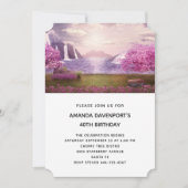 Wasserfälle & Kirschbaume rund um den Geburtstag Einladung (Vorderseite)