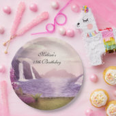 Wasserfälle & Kirschbaume rund um den Geburtstag Pappteller (Party)