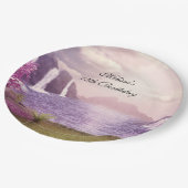 Wasserfälle & Kirschbaume rund um den Geburtstag Pappteller (Schrägansicht)