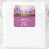 Wasserfälle & Kirschbaume rund um den Geburtstag Quadratischer Aufkleber (Tasche)