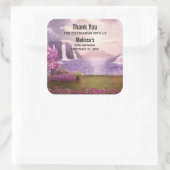 Wasserfälle & Kirschbaume rund um den Geburtstag Quadratischer Aufkleber (Tasche)