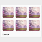 Wasserfälle & Kirschbaume rund um den Geburtstag Quadratischer Aufkleber (Blatt)