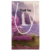 Wasserfälle & Kirschbaumen am See Danke Kleine Geschenktüte (Rückseite)