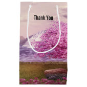 Wasserfälle & Kirschbaumen am See Danke Kleine Geschenktüte (Vorderseite)