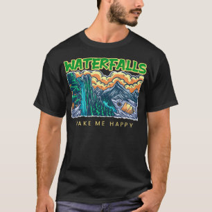 Wasserfälle machen mich glücklich Zelt Camping Was T-Shirt
