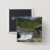 Wasserfälle mit Felsen-Leiste und einem Berg Button (Vorne & Hinten)