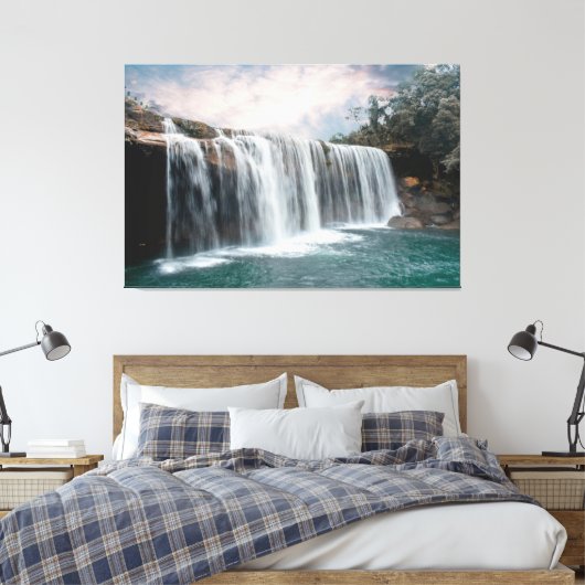 Wasserfälle Natur Entspannen Zuhause Office Pictur Leinwanddruck (Insitu (Schlafzimmer))