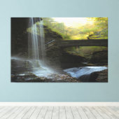 Wasserfälle Natur Entspannung Zuhause Office Abbil Leinwanddruck (Insitu (Holzboden))