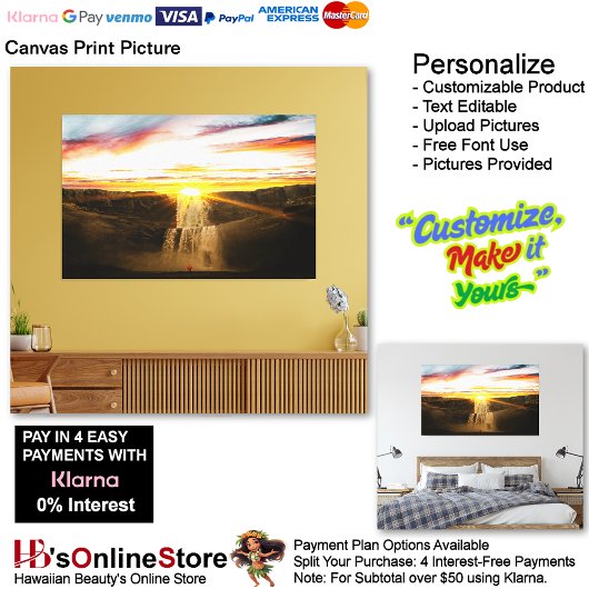 Wasserfälle Nature Relax Zuhause Office Abbildung Leinwanddruck