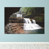 Wasserfälle Nature Relax Zuhause Office Abbildung Leinwanddruck (Insitu (Holzboden))