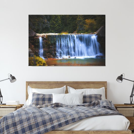 Wasserfälle Nature Relax Zuhause Office Abbildung Leinwanddruck (Insitu (Schlafzimmer))