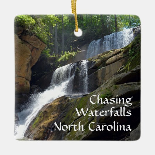 Wasserfälle Nord-Carolina-Foto Keramikornament (Vorderseite)