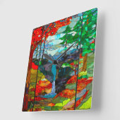 Wasserfälle Quadratische Wanduhr (Winkel)