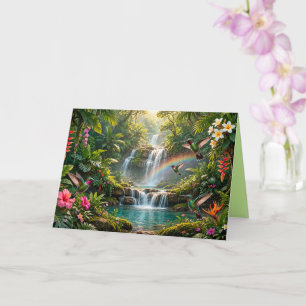 Wasserfälle Regenbogen Kolibris Tropisches Verstec Karte